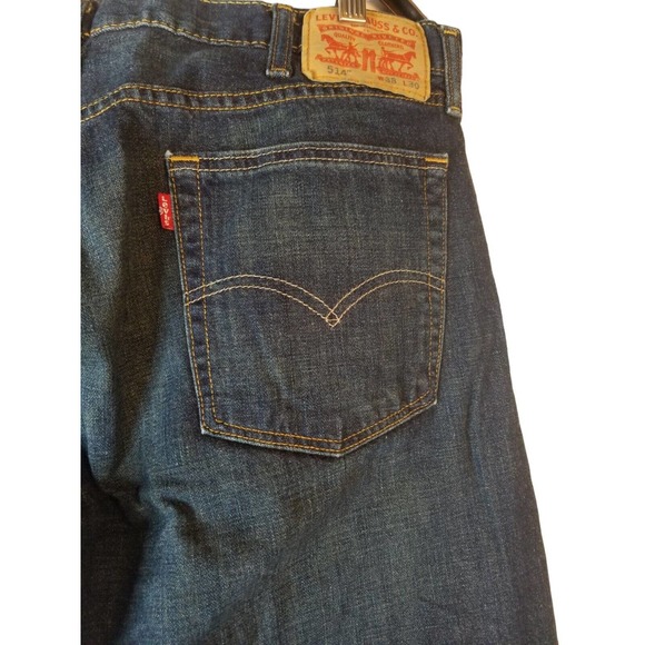 Levi's 514 Men Jeans Size 38x30 Blue Straight‎ Leg Blue Denim Jeans - Picture 5 of 8